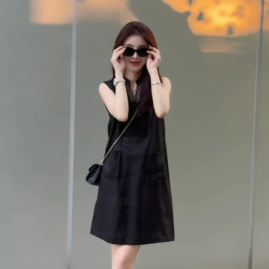 欧货时尚设计感中长款轻熟风高级感背心裙女夏2025新款气质连衣裙