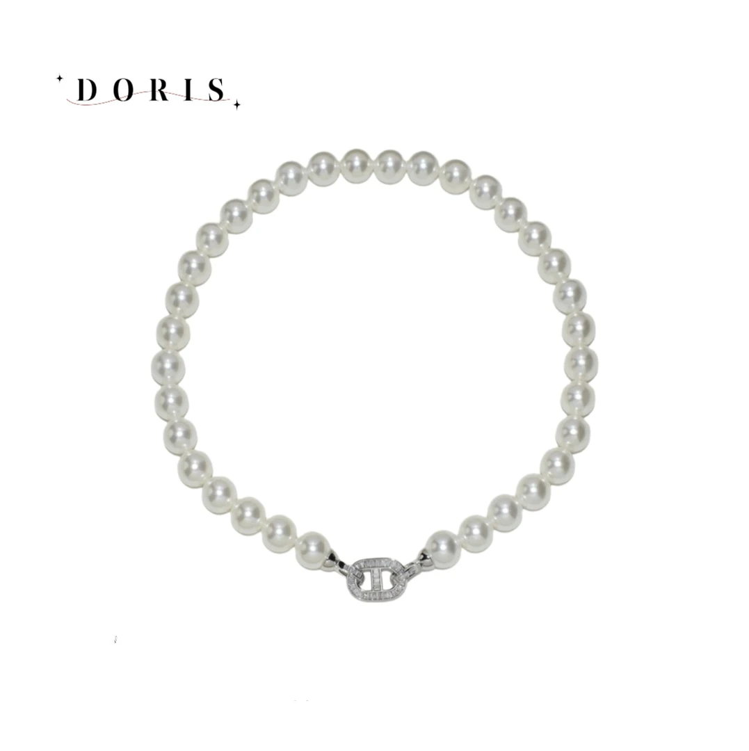 S925银猪鼻子扣头14mm冰雪女王全珠链高级精致项链