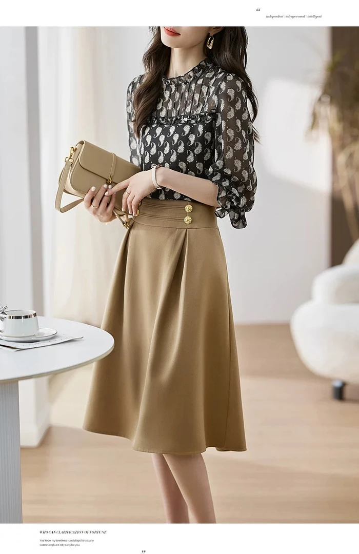 高级感法式轻奢半身裙女夏季新款气质显瘦直筒裙BQ103