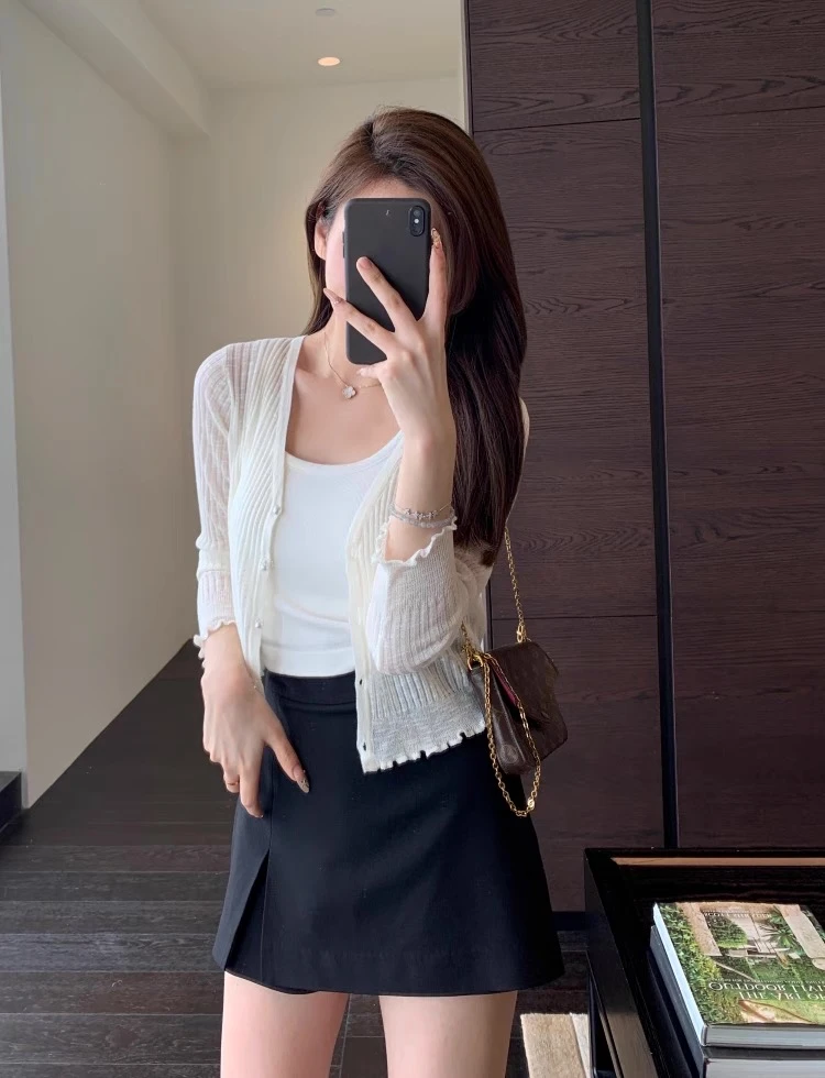 inward（6034#）夏季透气防晒百搭开衫【衣长53】