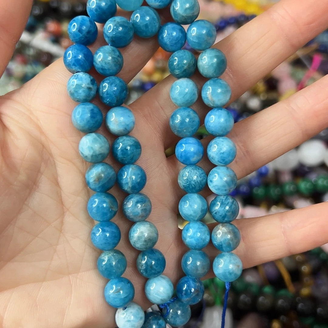 玛瑙/玉髓合金珠宝半成品 卡8蓝磷灰一条