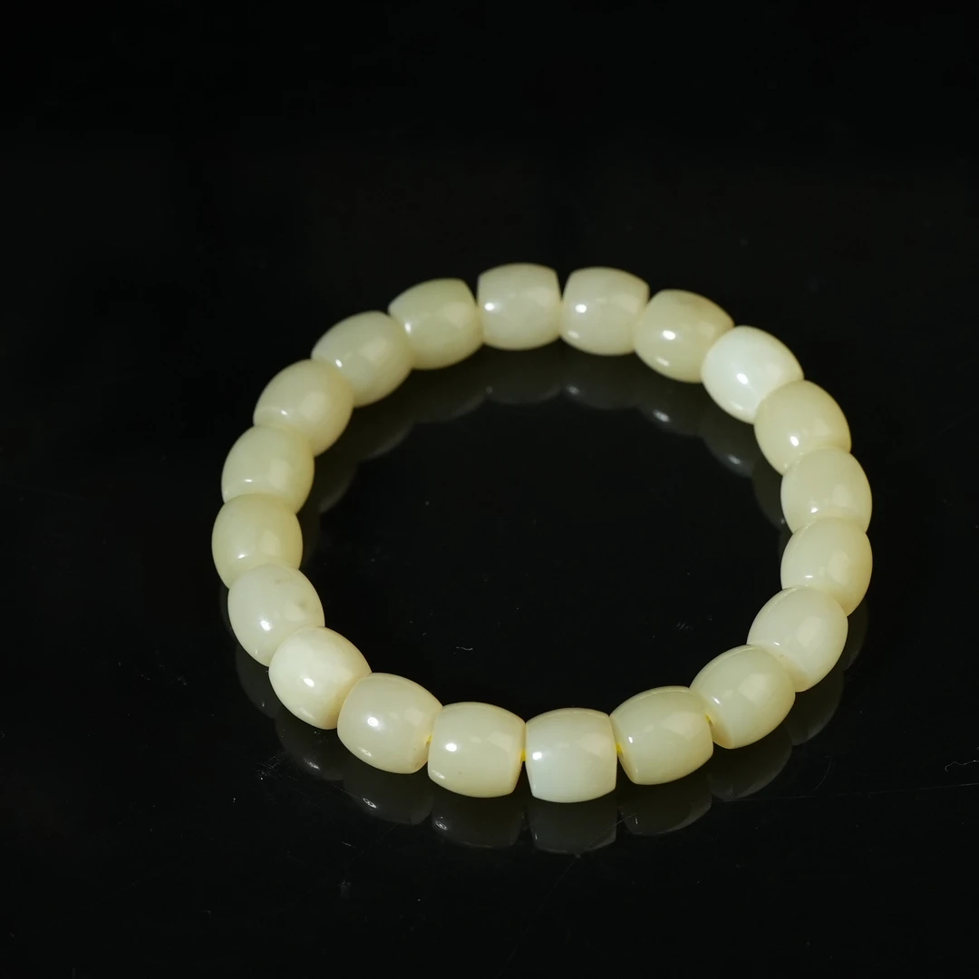 二十世纪中后期和田玉桶珠手串【华豫之门】LLFF2501112044