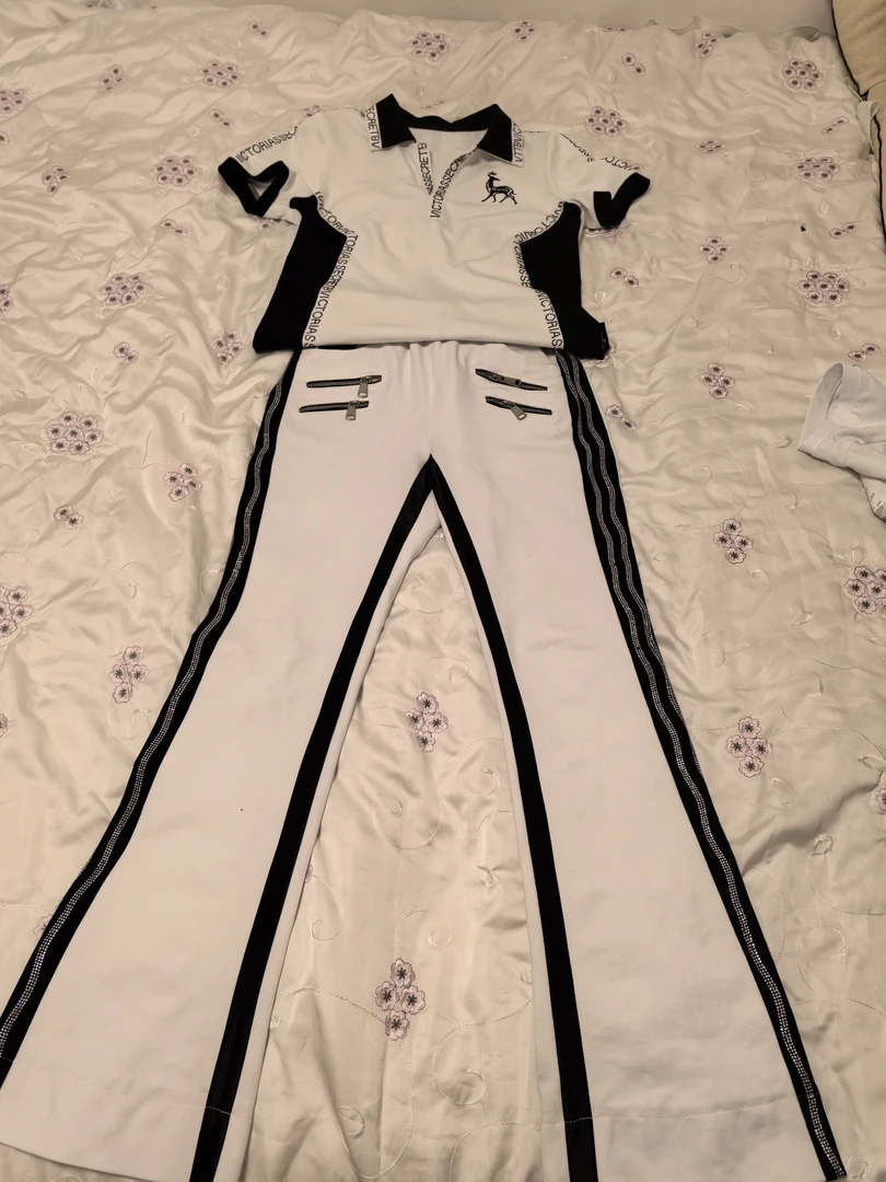 管管同款佳操服高端罗马棉套装女款白色