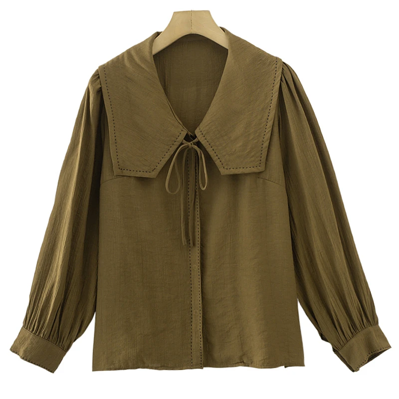 洋气娃娃领衬衫显瘦遮肉XP002