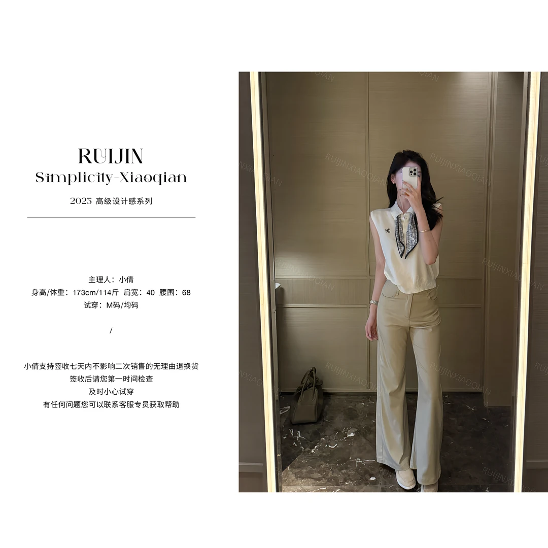 【74RUIJIN】韩系polo领丝巾刺绣夏季时尚日常宽松百搭舒适休闲上衣