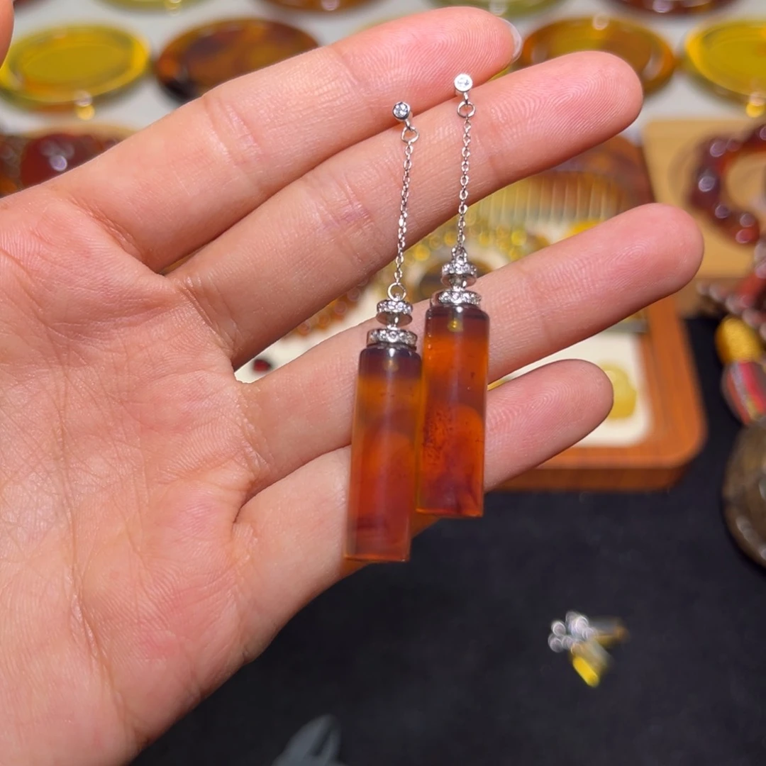 未镶嵌琥珀手镯耳坠