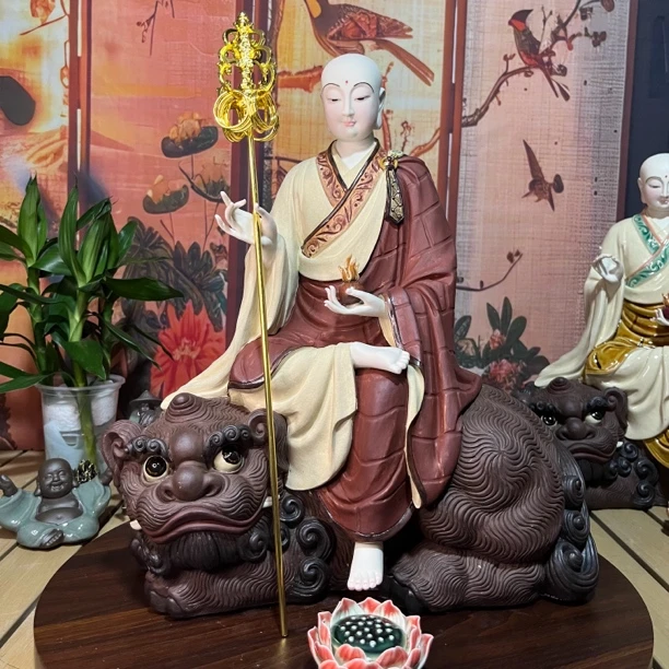 【地藏王】手工陶艺石湾公仔艺术摆件·长35宽20高42厘米