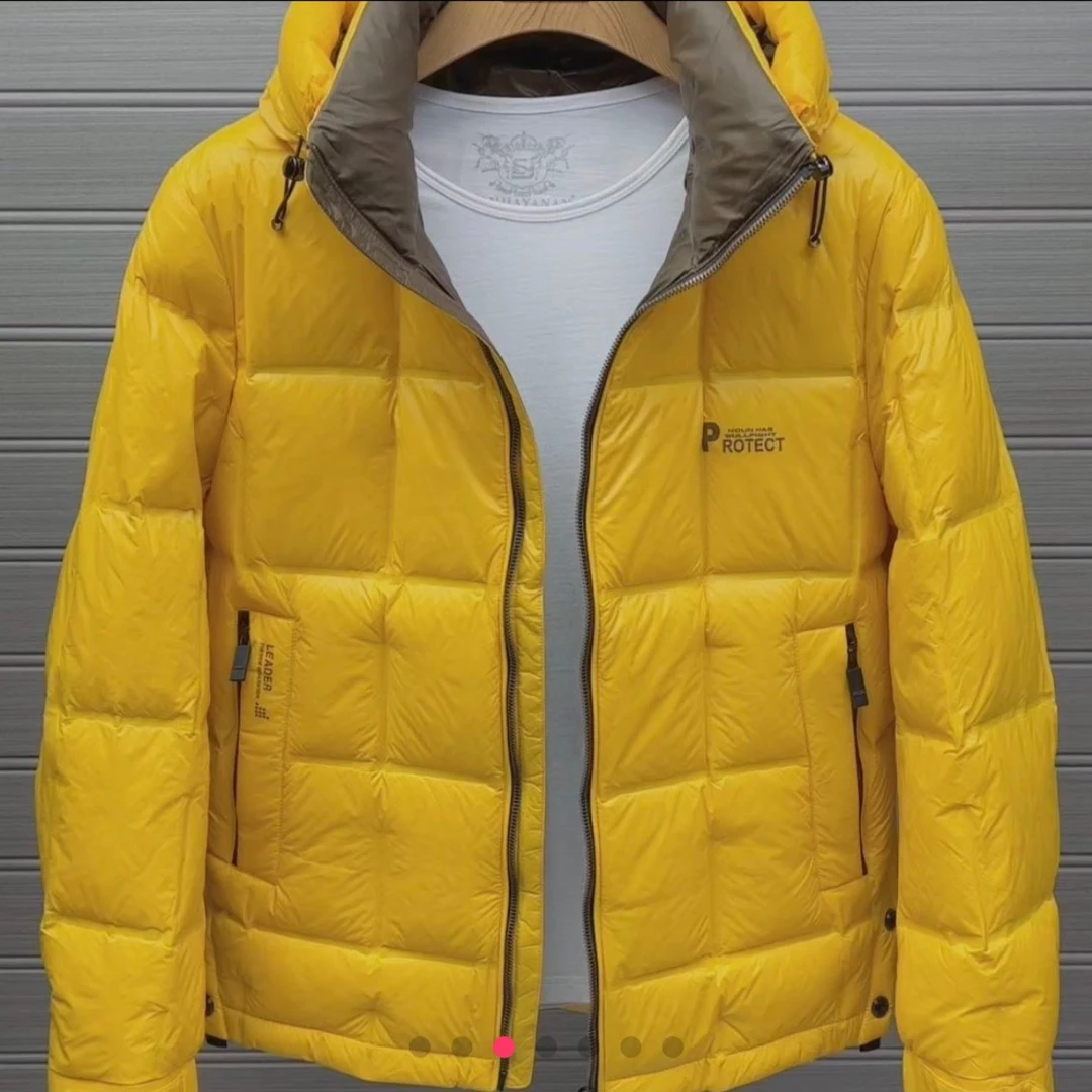 冬季新款简约风防寒保暖可拆卸帽薄款羽绒服外套