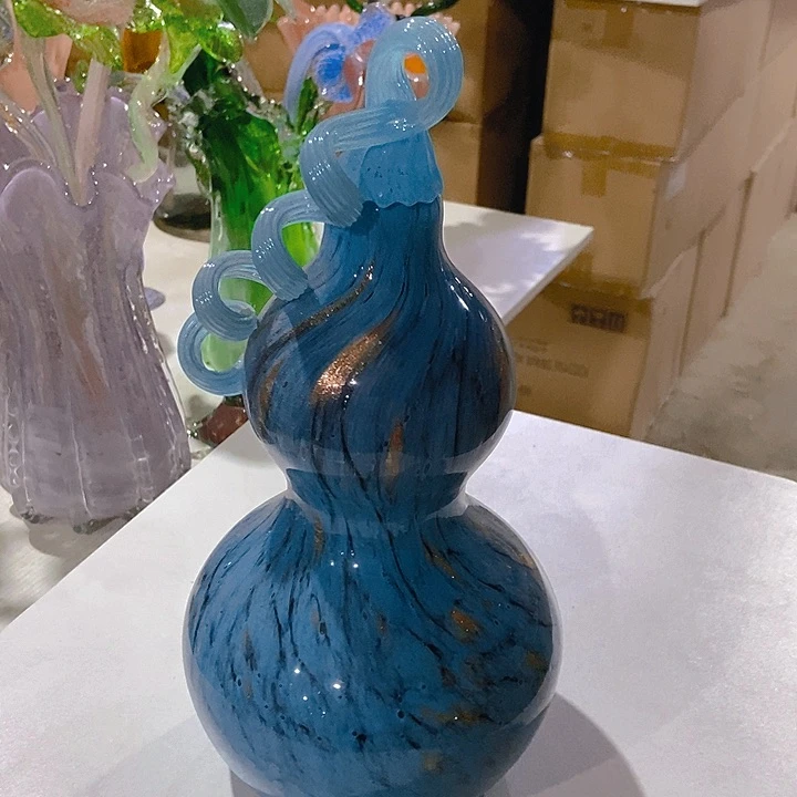 无铅玻璃琉璃花瓶高32口17