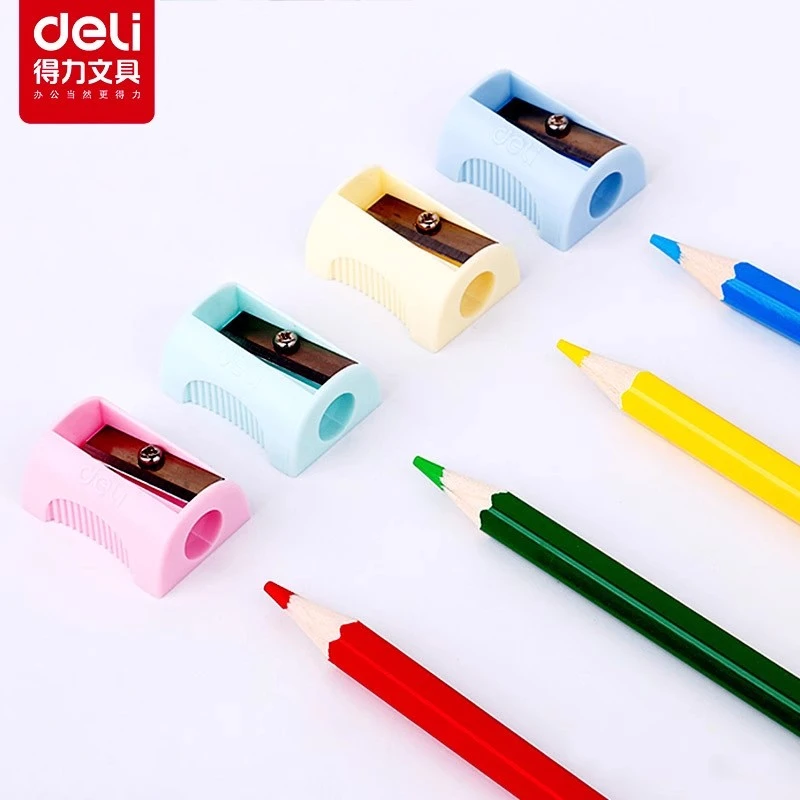 得力0531转笔刀削笔机小号迷你铅笔刀彩色卷笔刀迷你单个便携学生