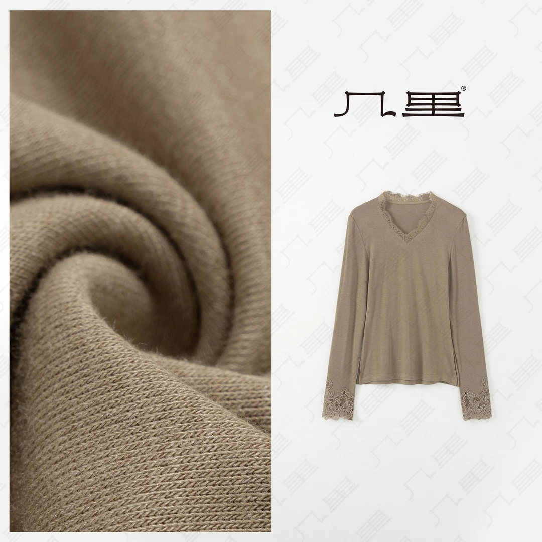 几里与麻【烟雨阁】气质拼接蕾丝边T恤打底衫 衣长60胸围74 2011683