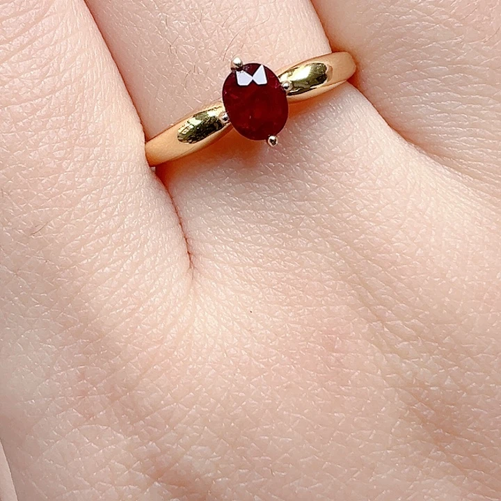 银S925镶嵌戒指红宝石