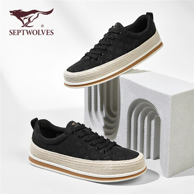 七匹狼男鞋2025新款秋季黑色布鞋轻便百搭透气休闲鞋一脚蹬渔夫鞋