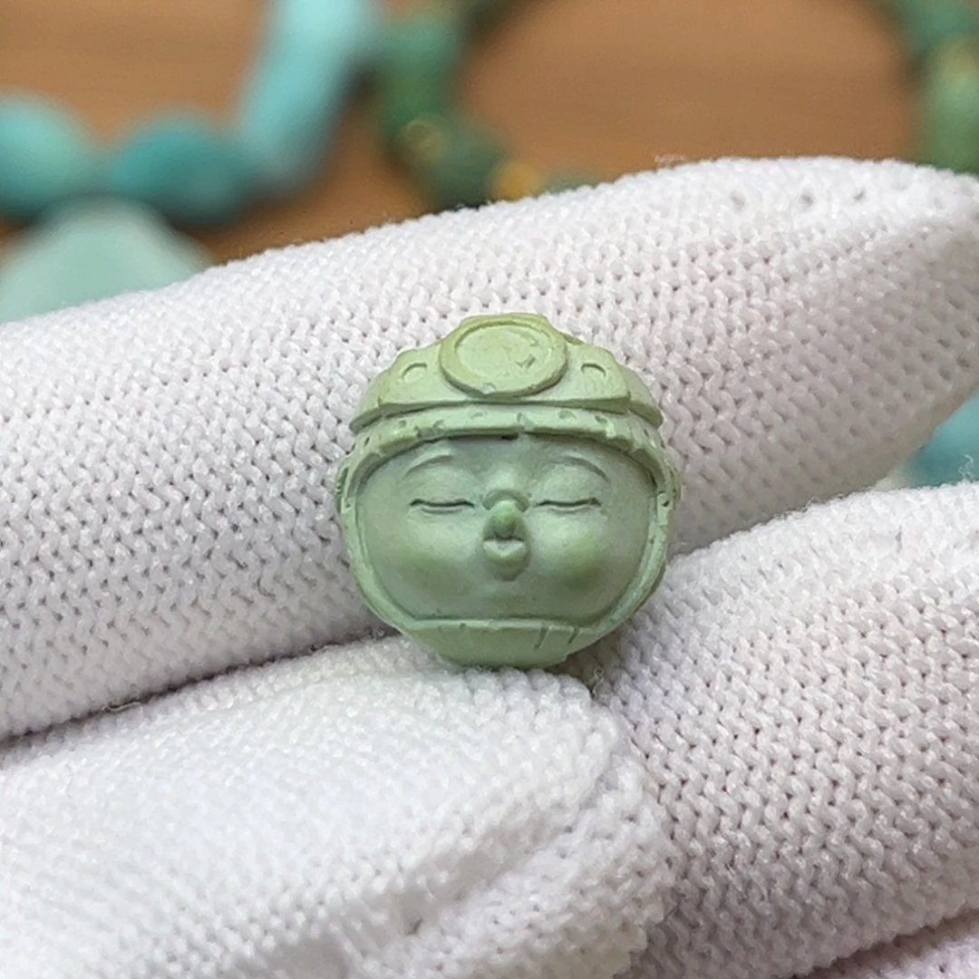 绿松石未镶嵌珠宝奇石果绿嘟嘟嘴