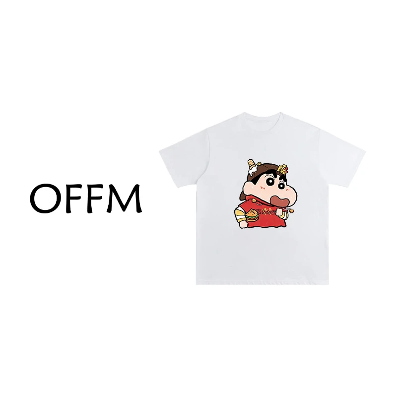 OFFM【吃苦耐劳小新】短袖卫衣合集 卡通印花重磅休闲卫衣男女同款
