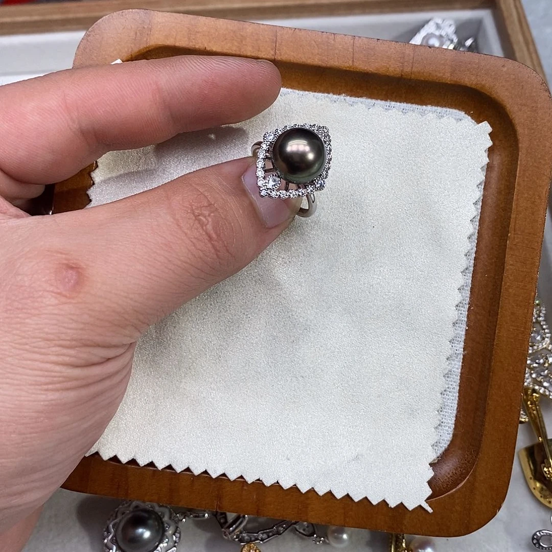 戒指银S925镶嵌海水珍珠