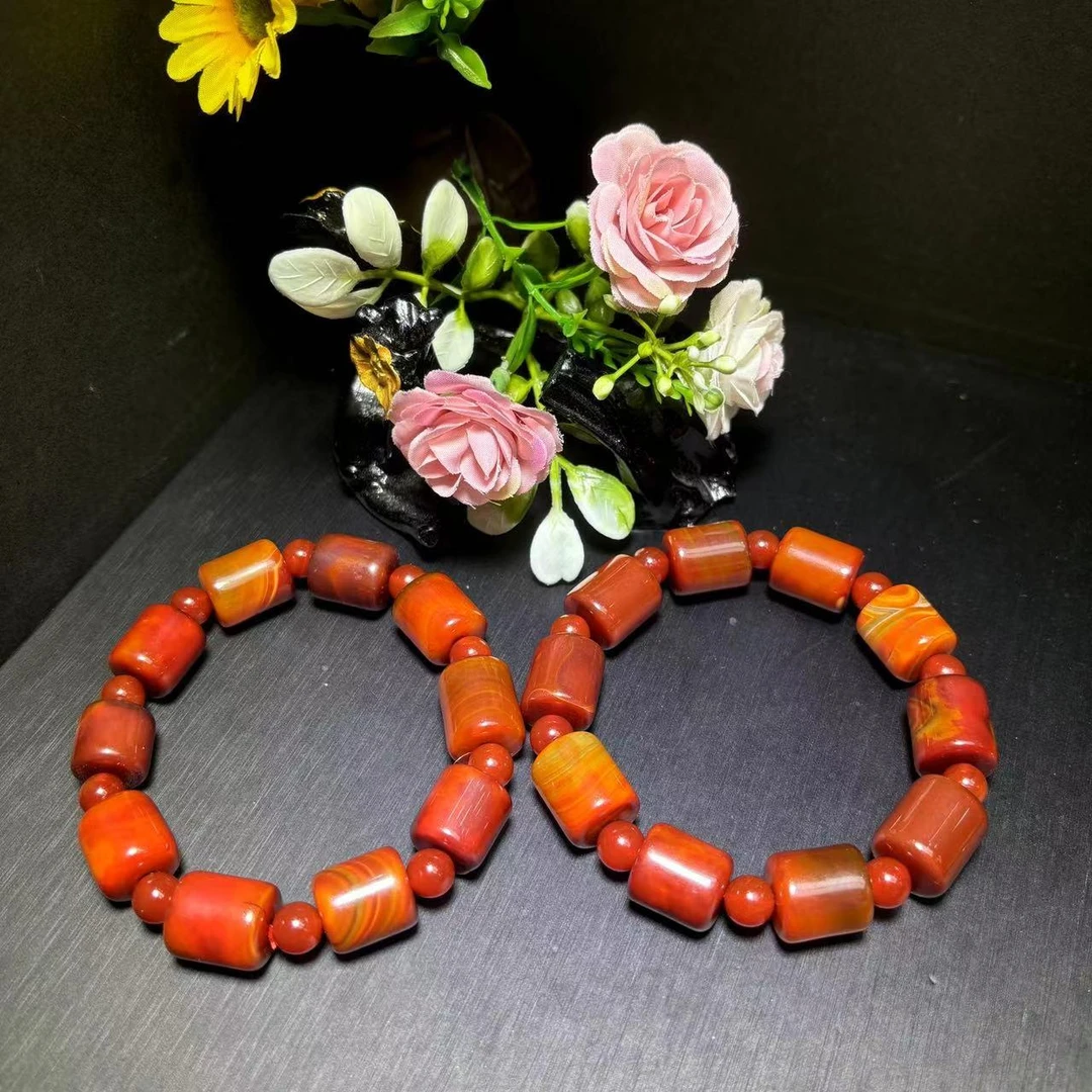 S7220【盛年珠宝】西周玛瑙桶珠手串-送礼佳品-多样性发货发一件