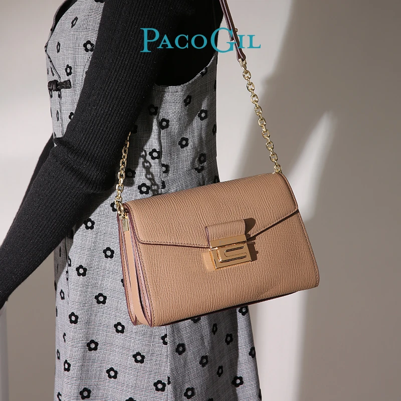 PACO GIL包包通勤春夏高级感洋气小众斜挎真皮单肩包女XPB91001