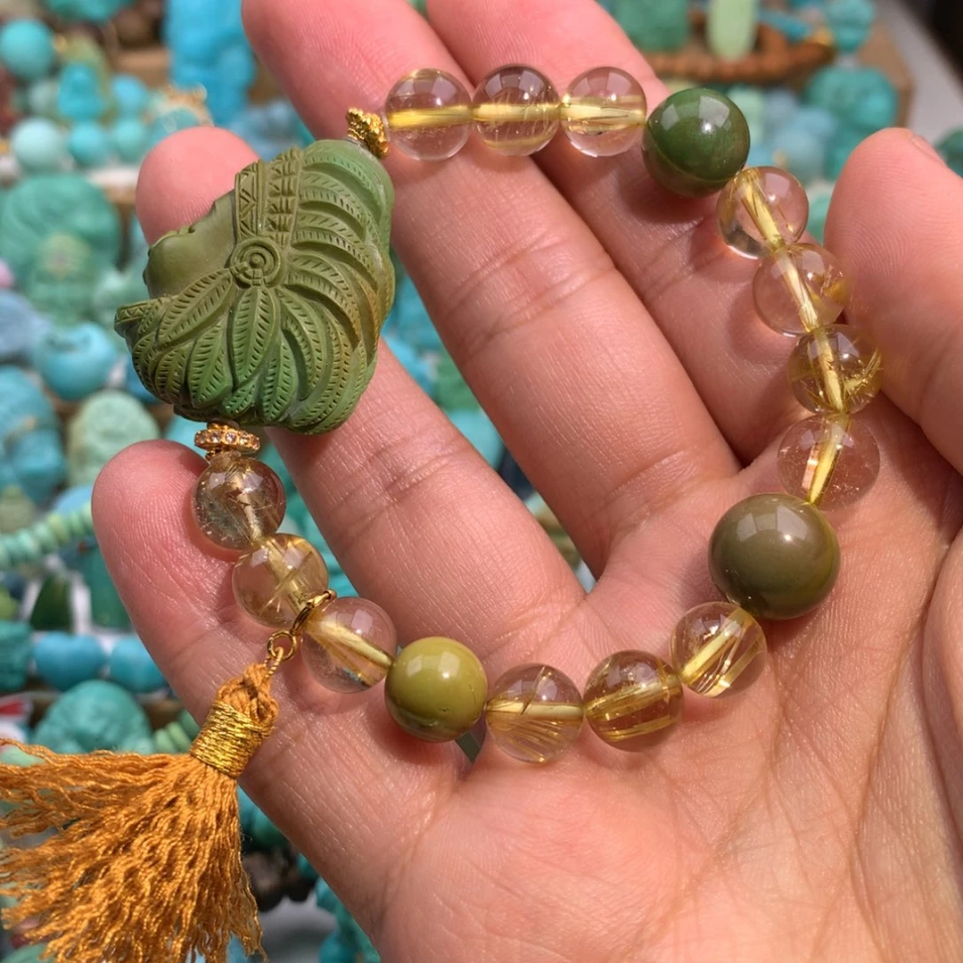 绿松石18K金镶嵌手链