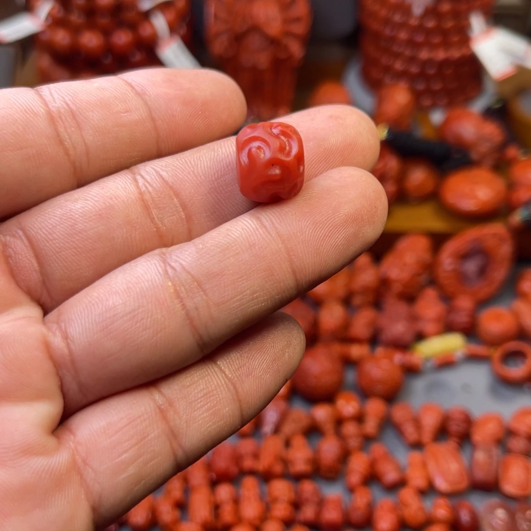 商***雷南红玛瑙未镶嵌川料精工单珠