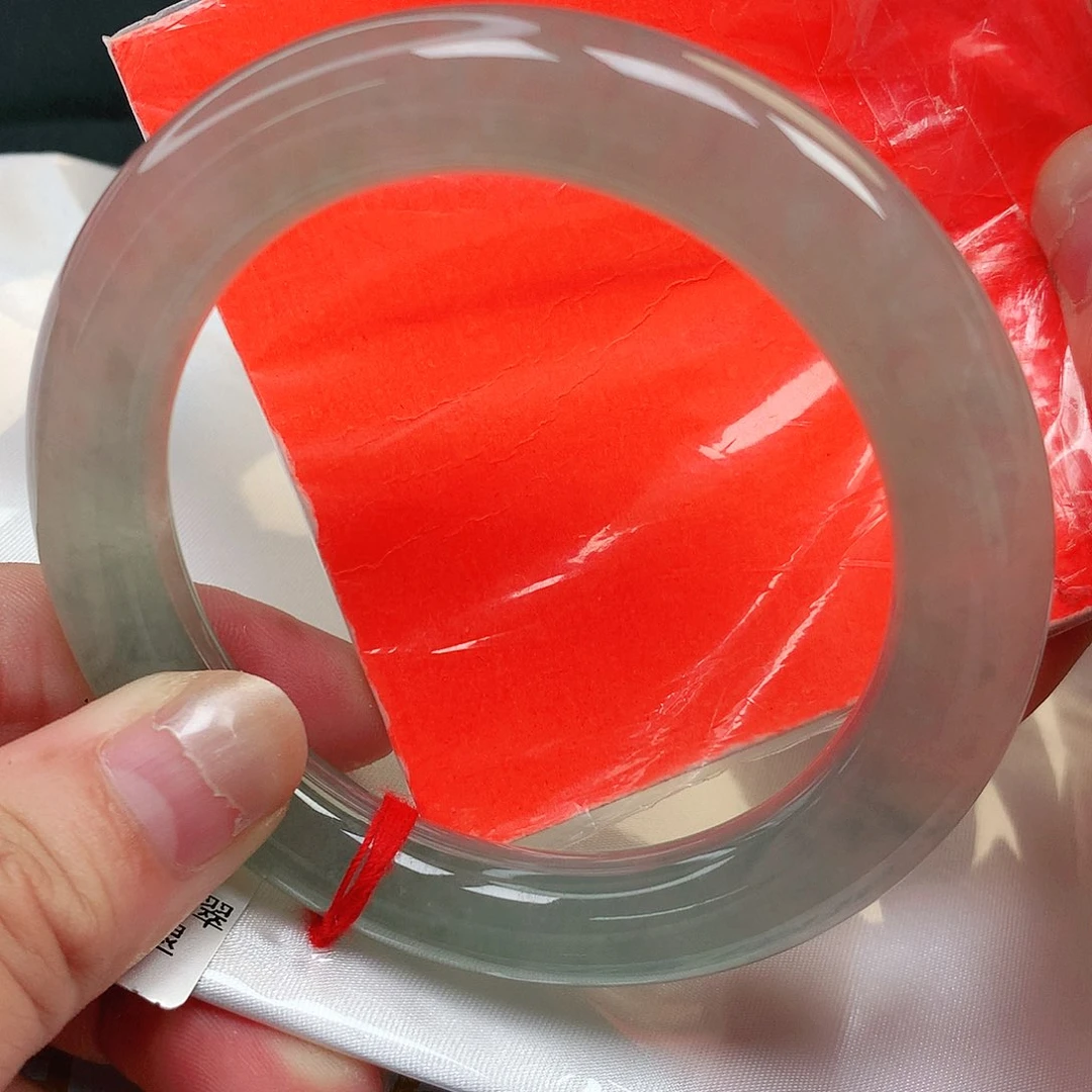 未镶嵌手镯翡翠缅甸纯天然A货翡翠冰透圆条140号