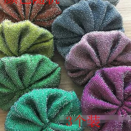 韩式刷碗棉刷锅洗碗厨房清洁擦花朵蝴蝶结可代替钢丝球3个装新品