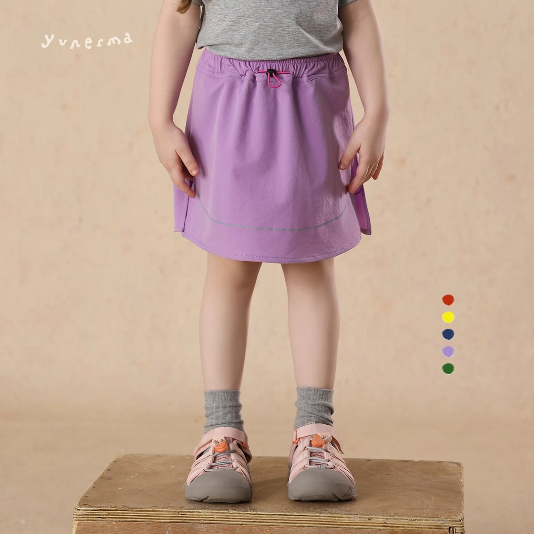 允儿妈女童2025夏季户外山系运动短裙宝宝速干透气半身裙儿童裙裤