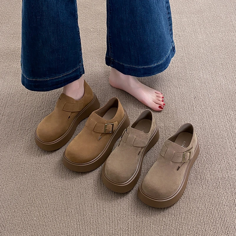 小个子增高厚底勃肯鞋女2025年新款百搭全包小个子增高厚底勃肯