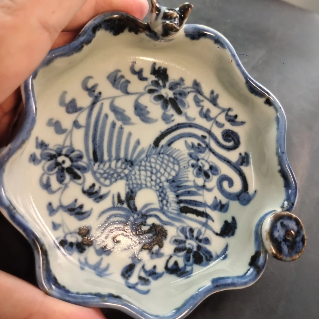 青花凤纹家具摆件