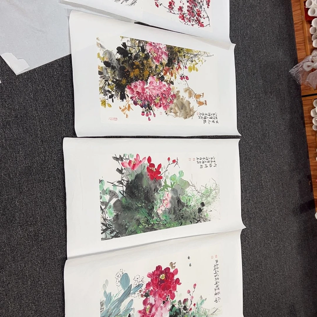 国画行*疆王辉四条屏作品