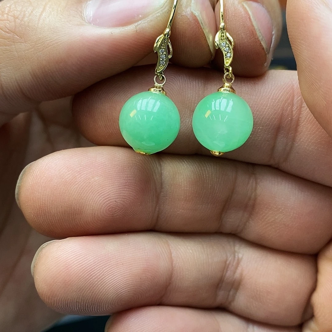 翡翠银S925镶嵌耳饰