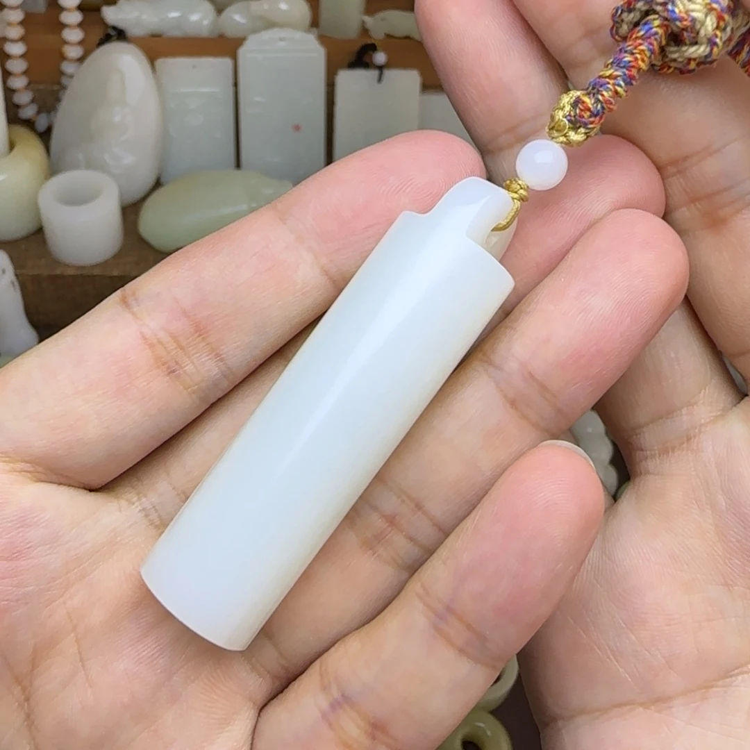 和田玉未镶嵌挂件翎管