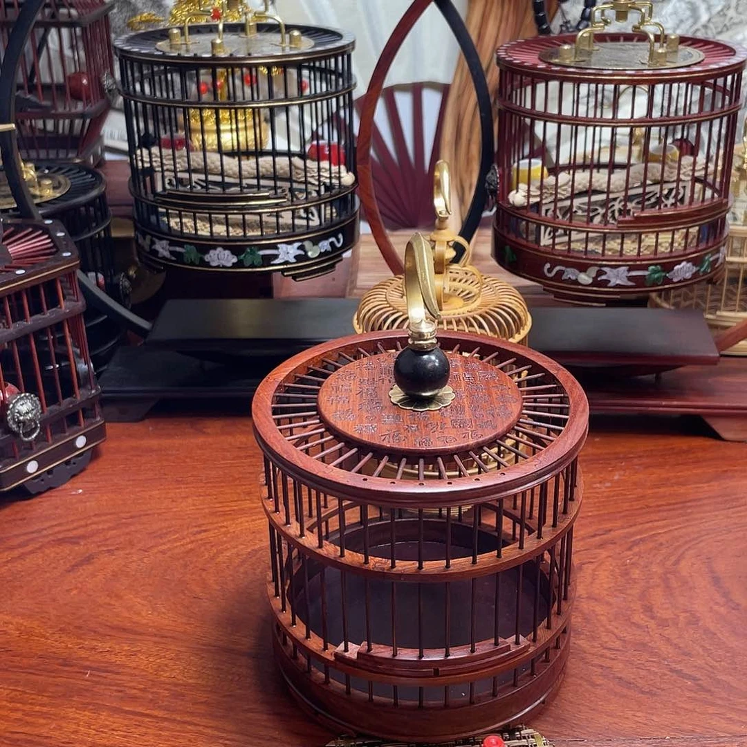 雪檀雕刻福字蝈蝈笼