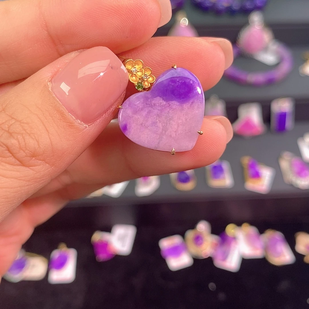 18K金镶嵌苏纪石（舒俱来）吊坠(不含链)