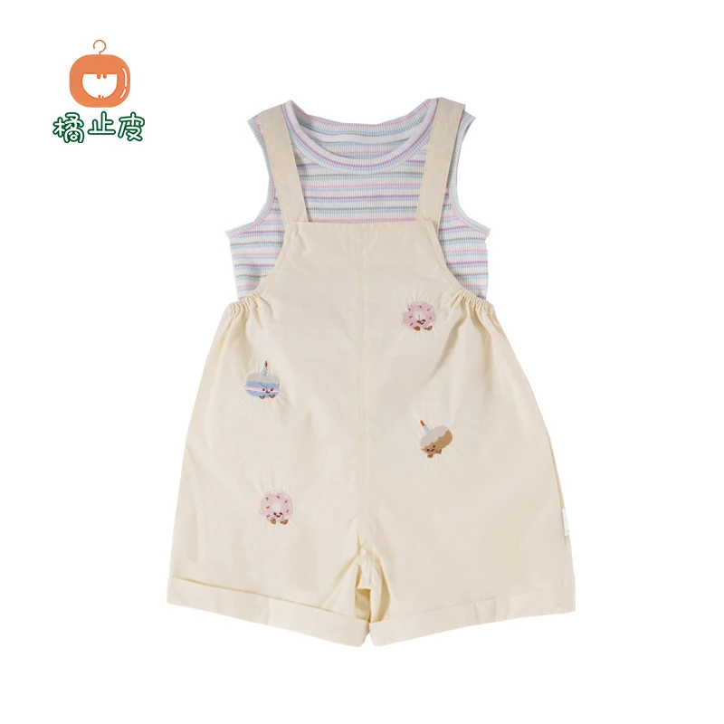 橘止皮【现货】女童背带裤两件套夏季ins儿童多巴胺套装XT259126