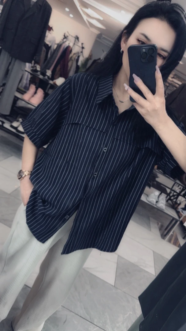 宽松型常规款衬衫袖短袖大码衬衫POLO领见外包装薄款