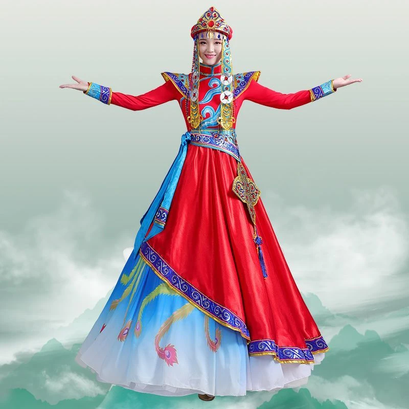 蒙古族舞蹈服装成人女蒙族盛装少数民族开场高端演出舞袍舞台表演