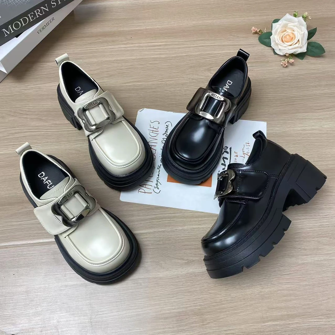 【HH】松糕厚底小皮鞋女2025春季新款复古百搭英伦学院风乐福鞋