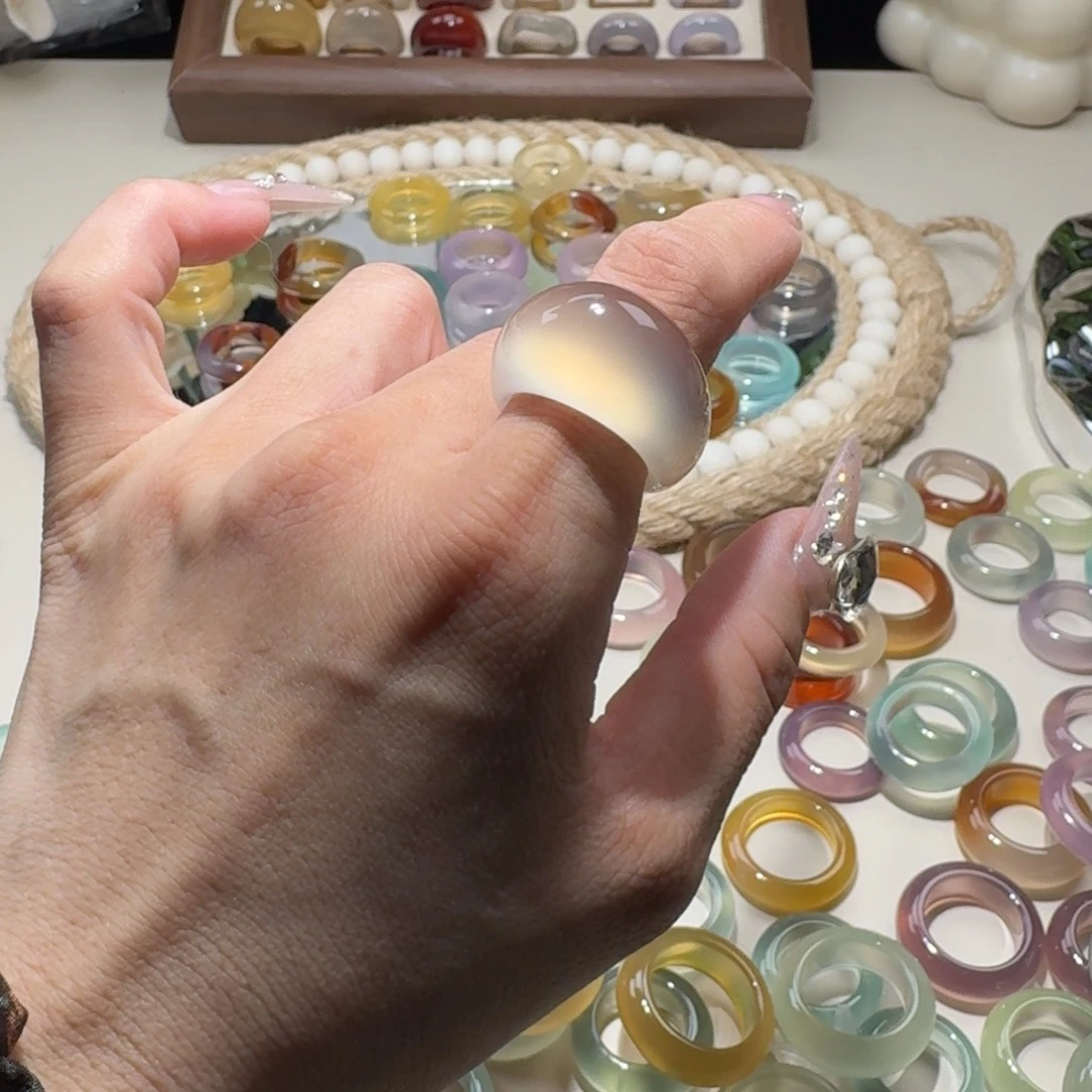 安****玛瑙/玉髓未镶嵌戒圈