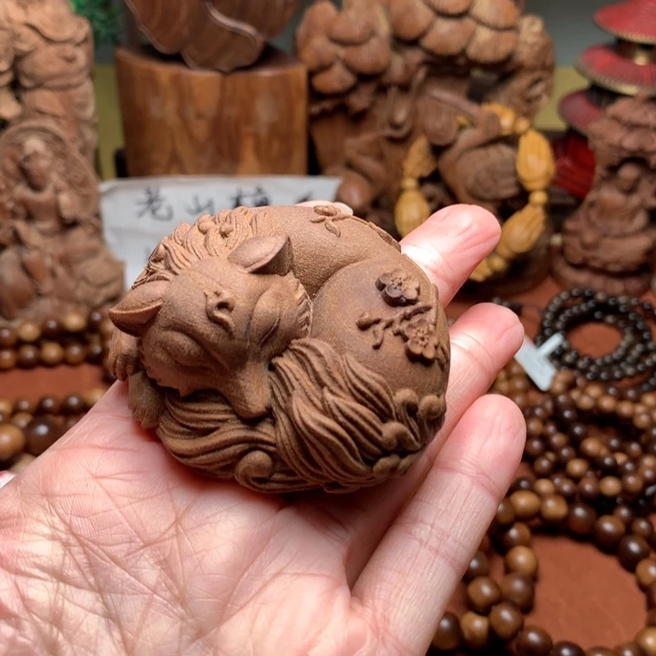 把件檀香木老山檀凤九奶香