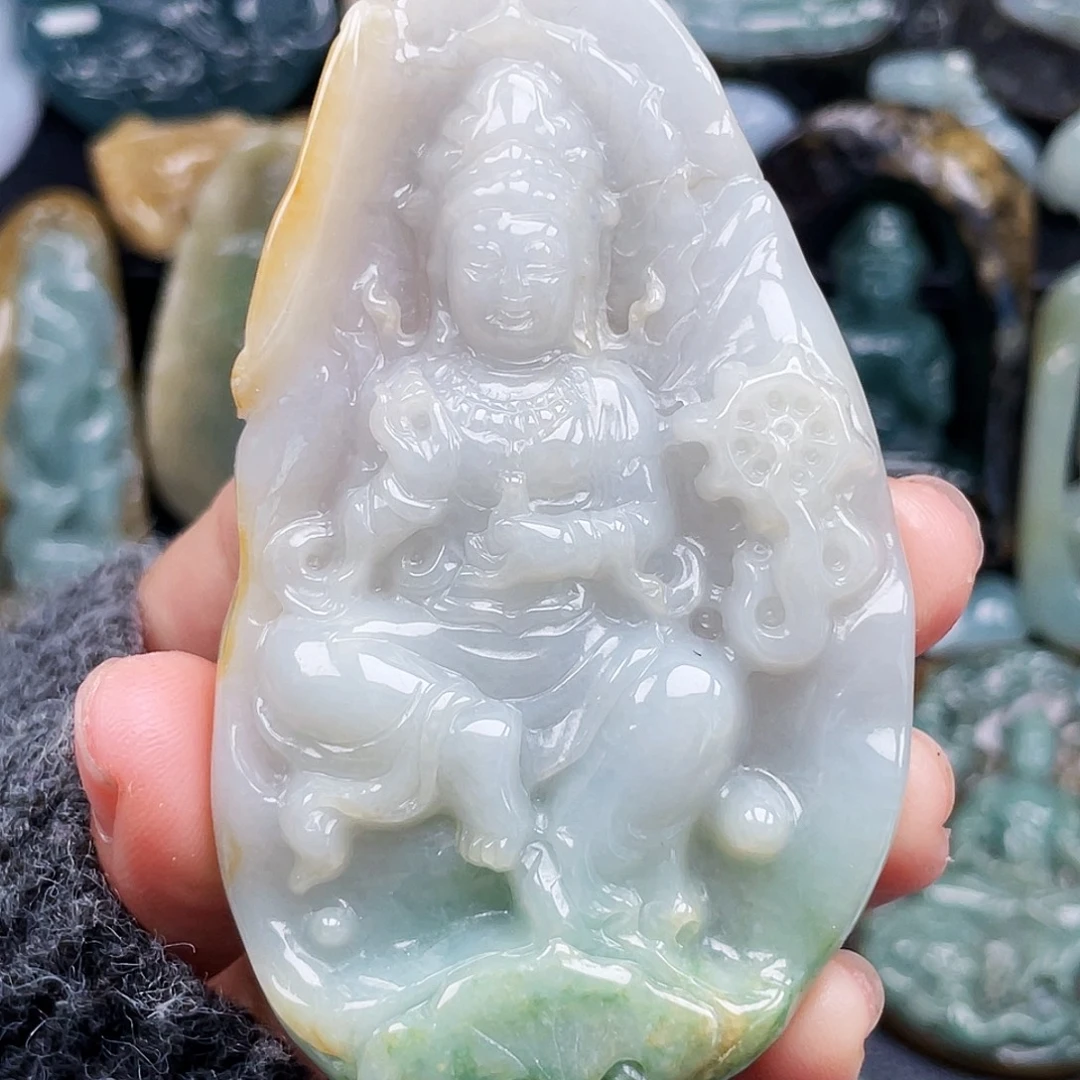 翡翠未镶嵌颈饰缅甸翡翠A货挂件
