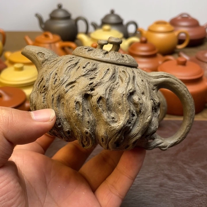 胡***头紫砂茶壶全手供春