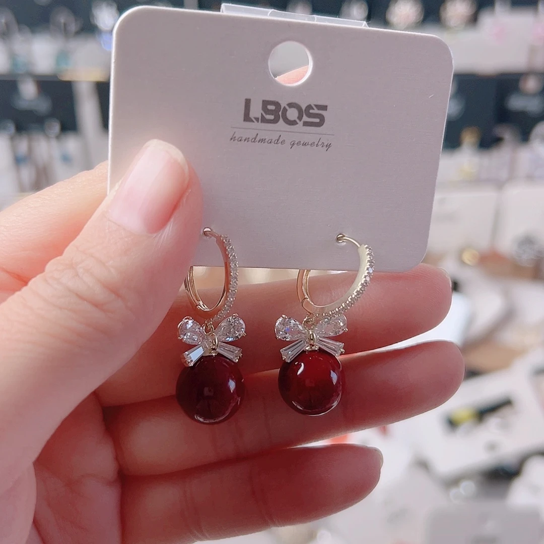 琉璃纯铜合金耳环的