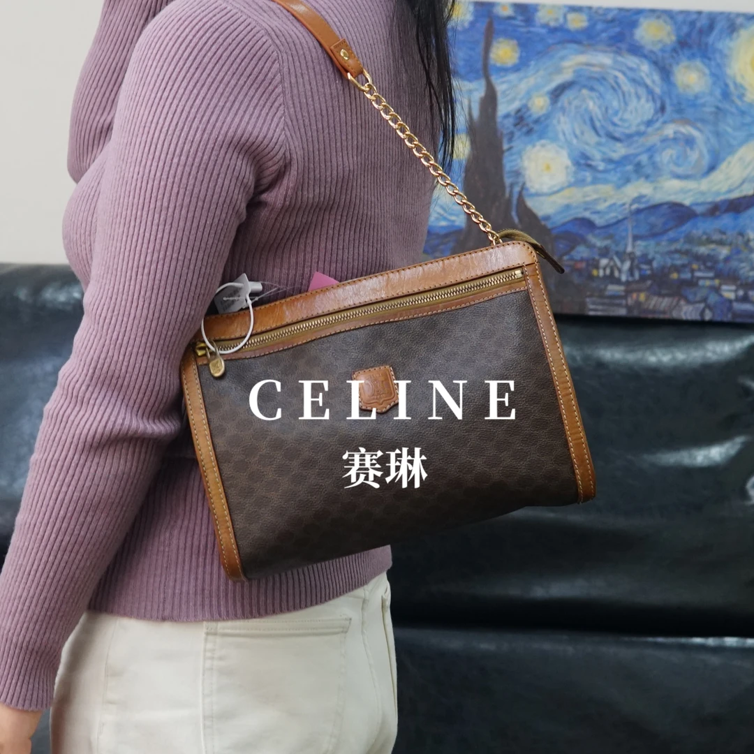 95新 Celine/思琳 老花单肩包/WJ02419061/9061