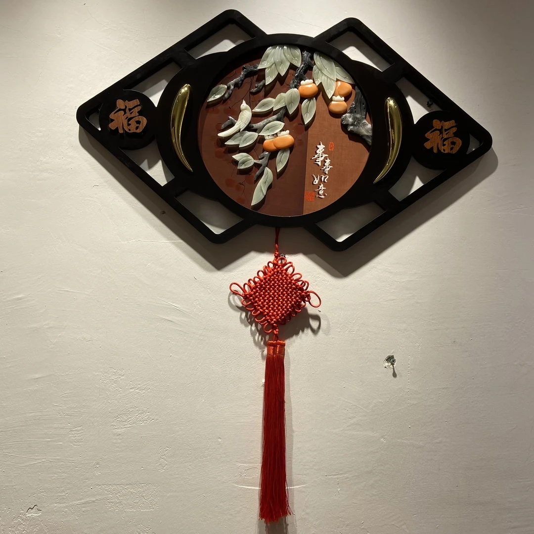 东阳木雕天然玉事事如意