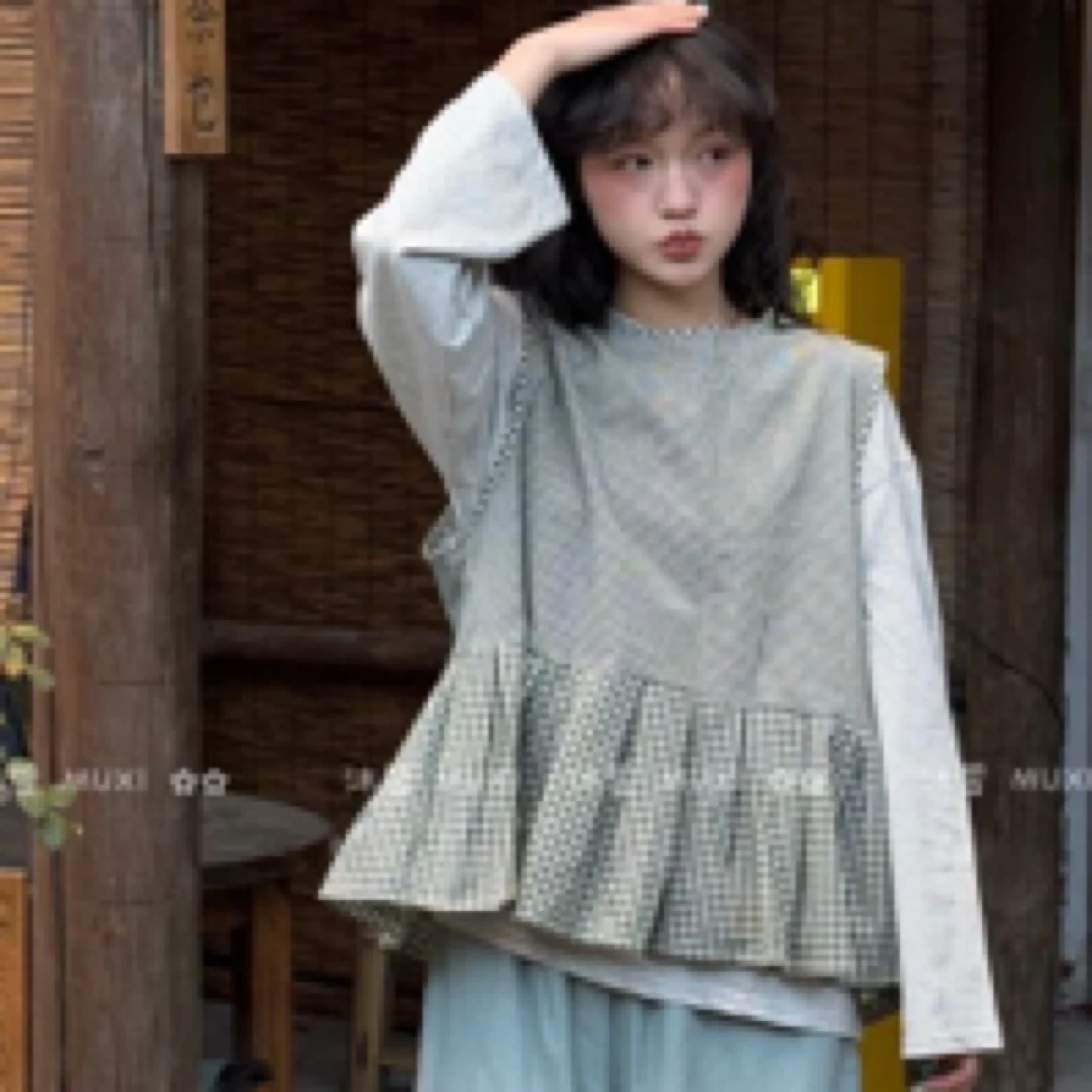 /大大/沐皙家/10675#大小格拼接马甲/❥❥❥❥❥❥❥❥❥❥❥❥❥❥❥❥❥❥❥❥❥❥❥❥❥❥