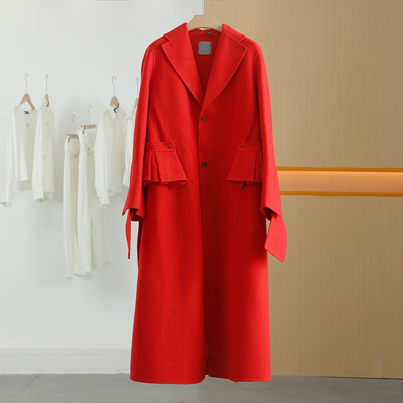 【半价q仓-唐长老自营】货号15520女装冬新款长款呢大衣J