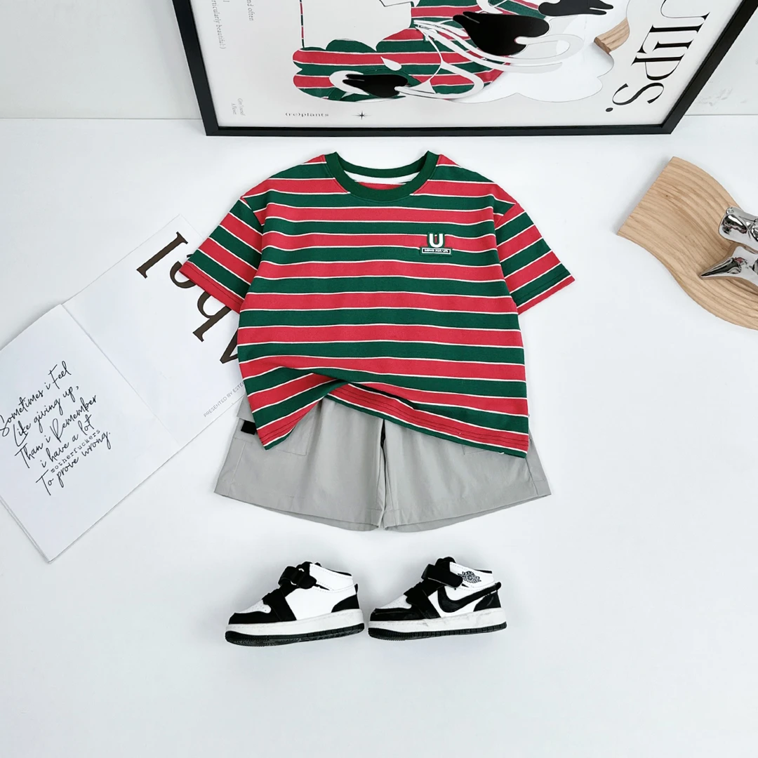 儿童装夏装套装男童夏季2025新款短袖衣服 DMC7762 悠悠童话童装