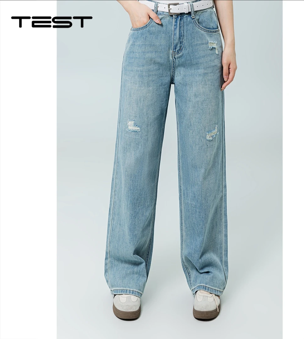 她之蝶25夏装新款破洞牛仔裤3252005