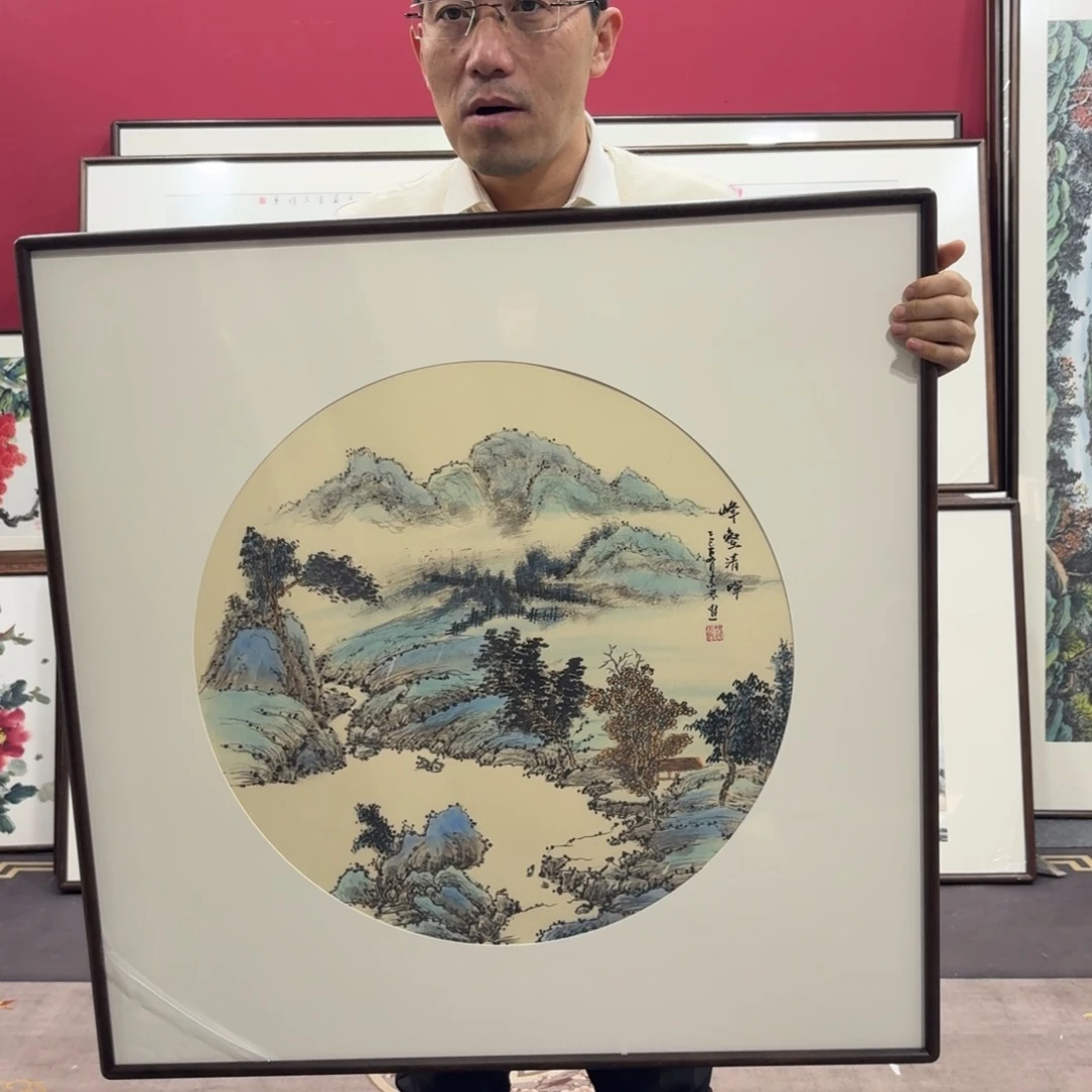 国画手绘作品带框80/80